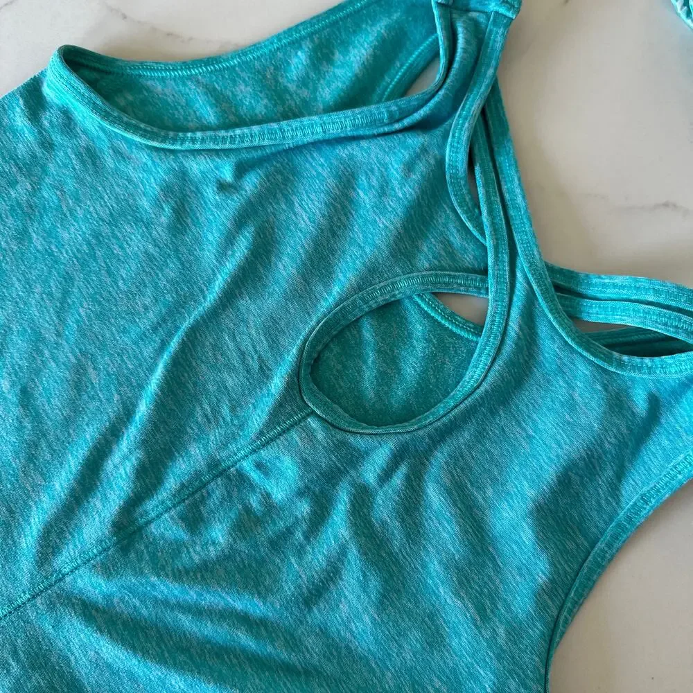 Old Navy Girls Teal Active Twist Back Tank Top - Size Medium